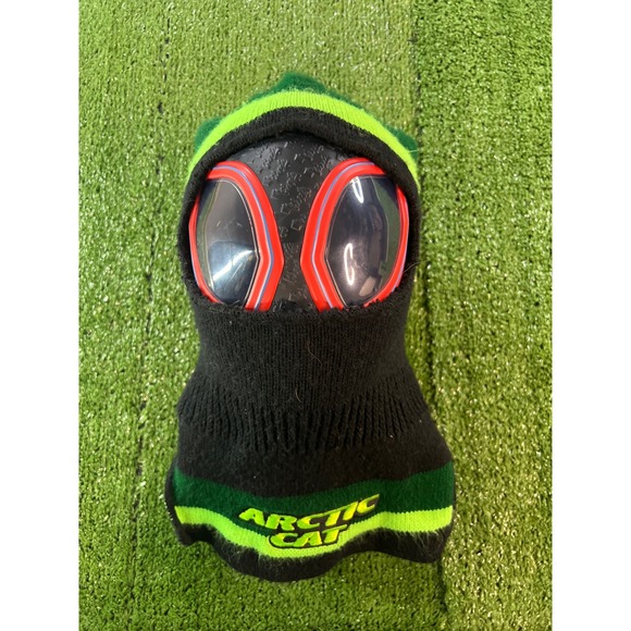 Arctic Cat Snowmobile Ski Mask Balaclava Green Black Face Protection - Picture 1 of 5